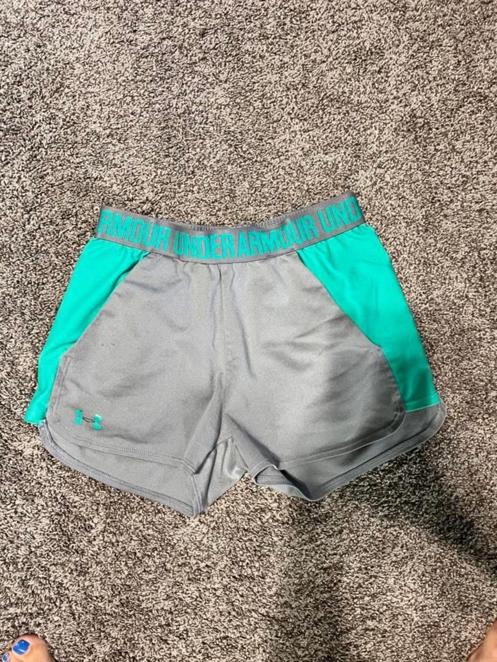 Under Armour Gray & Teal Women's Athletic Shorts